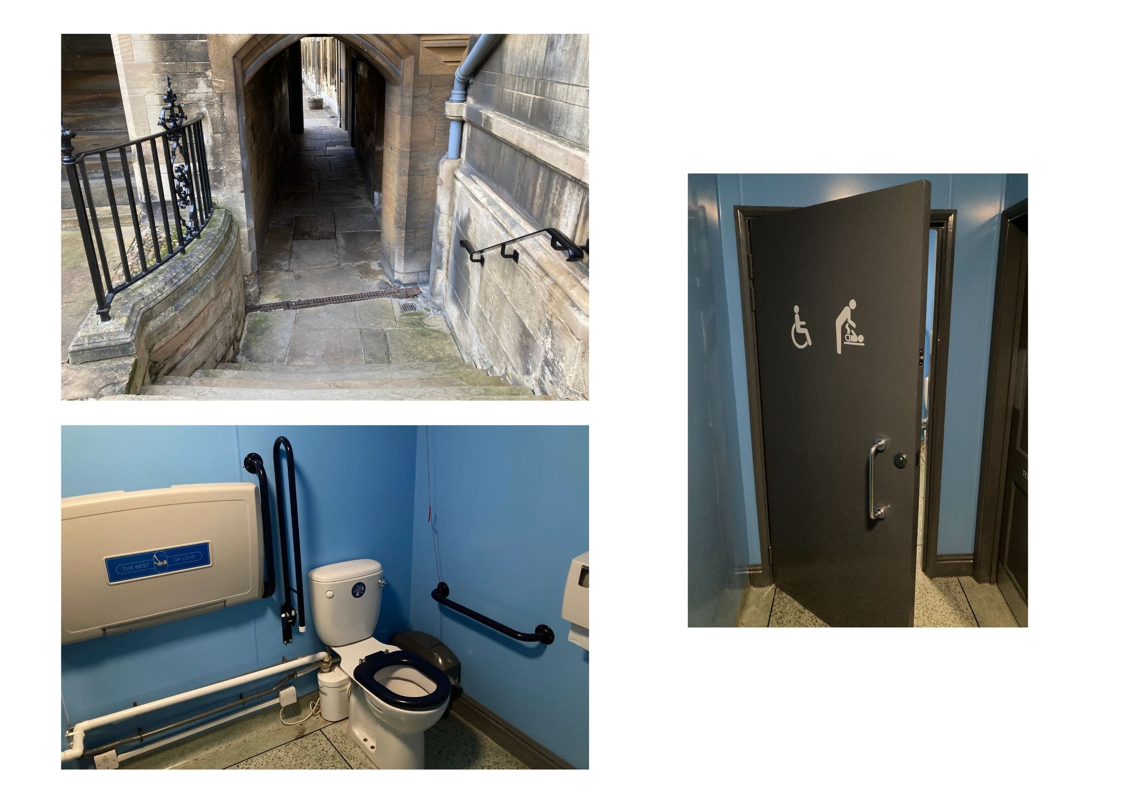 A montage of the Gonville Court B staircase lavatories