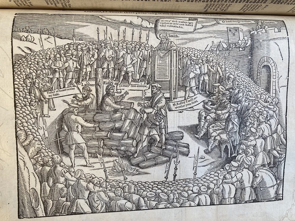 An illustrated page of the martyrs of Lewes