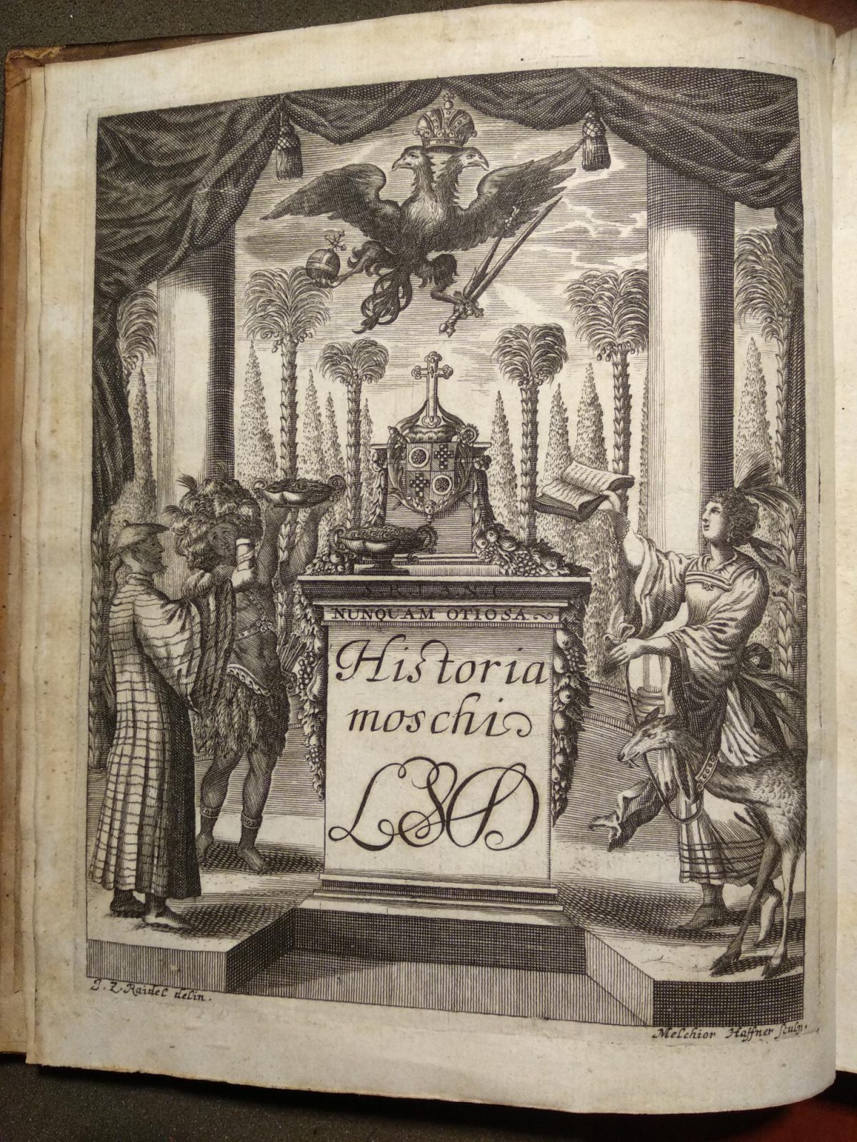 A pictoral title page for Historia Moschi